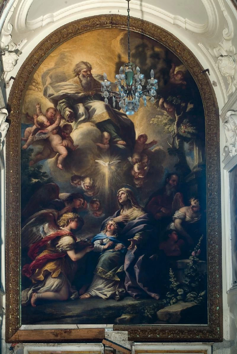 L. fine sec. XVII, Sant'Anna presenta Maria bambina a Dio Padre